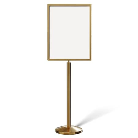 Sign 22 X 28 In. V Satin Brass EXIT (fr) / EXIT PLS DO NOT ENTER (bck)